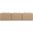 Meridian Furniture Cube Tan Vegan Leather 3-Pc. Modular Sofa