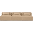 Meridian Furniture Cube Tan Vegan Leather 3-Pc. Modular Sofa