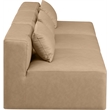 Meridian Furniture Cube Tan Vegan Leather 3-Pc. Modular Sofa
