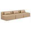 Meridian Furniture Cube Tan Vegan Leather 3-Pc. Modular Sofa