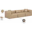 Meridian Furniture Cube Tan Vegan Leather 3-Pc. Modular Sofa
