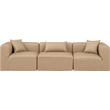 Meridian Furniture Cube Tan Vegan Leather 3-Pc. Modular Sofa