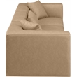 Meridian Furniture Cube Tan Vegan Leather 3-Pc. Modular Sofa