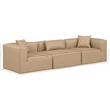 Meridian Furniture Cube Tan Vegan Leather 3-Pc. Modular Sofa