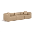 Meridian Furniture Cube Tan Vegan Leather 3-Pc. Modular Sofa