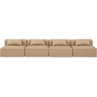 Meridian Furniture Cube Tan Vegan Leather 4-Pc. Modular Sofa