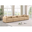 Meridian Furniture Cube Tan Vegan Leather 4-Pc. Modular Sofa