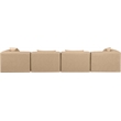 Meridian Furniture Cube Tan Vegan Leather 4-Pc. Modular Sofa