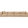 Meridian Furniture Cube Tan Vegan Leather 4-Pc. Modular Sofa