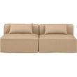 Meridian Furniture Cube Tan Vegan Leather 2-Pc. Modular Sofa