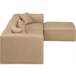 Meridian Furniture Cube Tan Vegan Leather 4-Pc. L-Shaped Modular Sectional