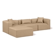 Meridian Furniture Cube Tan Vegan Leather 4-Pc. L-Shaped Modular Sectional