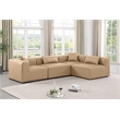 Meridian Furniture Cube Tan Vegan Leather 4-Pc. L-Shaped Modular Sectional