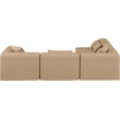 Meridian Furniture Cube Tan Vegan Leather 4-Pc. L-Shaped Modular Sectional