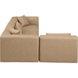 Meridian Furniture Cube Tan Vegan Leather 4-Pc. L-Shaped Modular Sectional