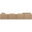 Meridian Furniture Cube Tan Vegan Leather 5-Pc. L-Shaped Modular Sectional
