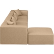 Meridian Furniture Cube Tan Vegan Leather 5-Pc. L-Shaped Modular Sectional