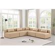 Meridian Furniture Cube Tan Vegan Leather 5-Pc. L-Shaped Modular Sectional