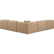 Meridian Furniture Cube Tan Vegan Leather 5-Pc. L-Shaped Modular Sectional