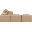 Meridian Furniture Cube Tan Vegan Leather 5-Pc. L-Shaped Modular Sectional