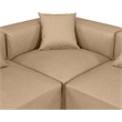 Meridian Furniture Cube Tan Vegan Leather 5-Pc. L-Shaped Modular Sectional