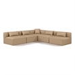 Meridian Furniture Cube Tan Vegan Leather 5-Pc. L-Shaped Modular Sectional