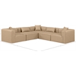 Meridian Furniture Cube Tan Vegan Leather 5-Pc. L-Shaped Modular Sectional