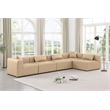 Meridian Furniture Cube Tan Vegan Leather 5-Pc. L-Shaped Modular Sectional