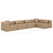 Meridian Furniture Cube Tan Vegan Leather 5-Pc. L-Shaped Modular Sectional