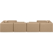 Meridian Furniture Cube Tan Vegan Leather 6-Pc. U-Shaped Modular Sectional