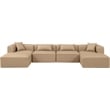 Meridian Furniture Cube Tan Vegan Leather 6-Pc. U-Shaped Modular Sectional