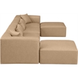 Meridian Furniture Cube Tan Vegan Leather 6-Pc. U-Shaped Modular Sectional