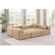 Meridian Furniture Cube Tan Vegan Leather 6-Pc. U-Shaped Modular Sectional