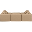 Meridian Furniture Cube Tan Vegan Leather 6-Pc. U-Shaped Modular Sectional