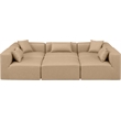 Meridian Furniture Cube Tan Vegan Leather 6-Pc. U-Shaped Modular Sectional