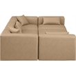 Meridian Furniture Cube Tan Vegan Leather 6-Pc. U-Shaped Modular Sectional