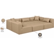 Meridian Furniture Cube Tan Vegan Leather 6-Pc. U-Shaped Modular Sectional