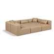 Meridian Furniture Cube Tan Vegan Leather 6-Pc. U-Shaped Modular Sectional