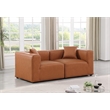 Meridian Furniture Cube Cognac Vegan Leather 2-Pc. Modular Sofa