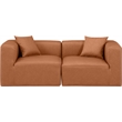 Meridian Furniture Cube Cognac Vegan Leather 2-Pc. Modular Sofa
