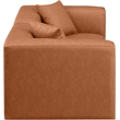 Meridian Furniture Cube Cognac Vegan Leather 2-Pc. Modular Sofa