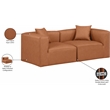 Meridian Furniture Cube Cognac Vegan Leather 2-Pc. Modular Sofa