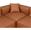 Meridian Furniture Cube Cognac Vegan Leather 4-Pc. L-Shaped Modular Sectional
