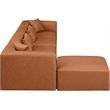 Meridian Furniture Cube Cognac Vegan Leather 5-Pc. L-Shaped Modular Sectional