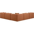 Meridian Furniture Cube Cognac Vegan Leather 5-Pc. L-Shaped Modular Sectional