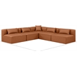 Meridian Furniture Cube Cognac Vegan Leather 5-Pc. L-Shaped Modular Sectional