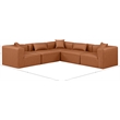 Meridian Furniture Cube Cognac Vegan Leather 5-Pc. L-Shaped Modular Sectional