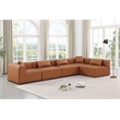 Meridian Furniture Cube Cognac Vegan Leather 5-Pc. L-Shaped Modular Sectional
