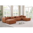 Meridian Furniture Cube Cognac Vegan Leather 6-Pc. U-Shaped Modular Sectional