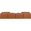 Meridian Furniture Cube Cognac Vegan Leather 6-Pc. U-Shaped Modular Sectional